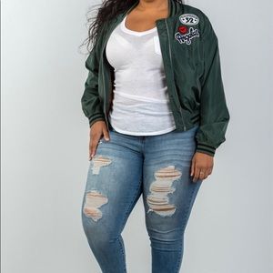 New! Ladies Bomber Jacket: Sizes -3X-2X-1X-L-M-S